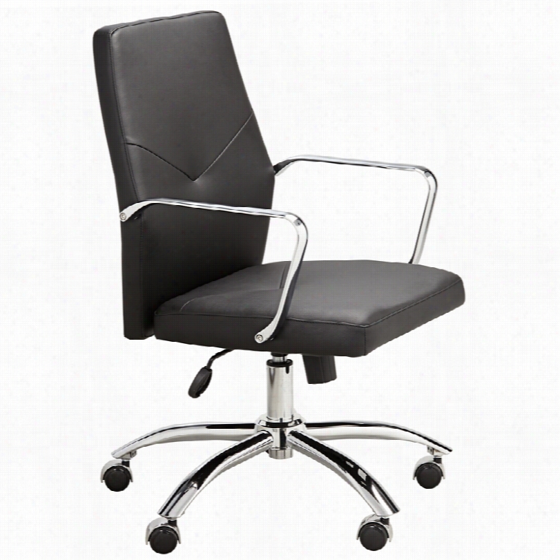 Contemporary  Milton Blak Leatherette Low Back Adjuustable Ooffice Chair