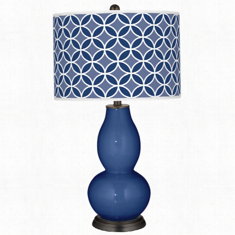 Contemporary Monaco Blue Circle Rings 29 1/2-inch-h Color Plus Table Lamp