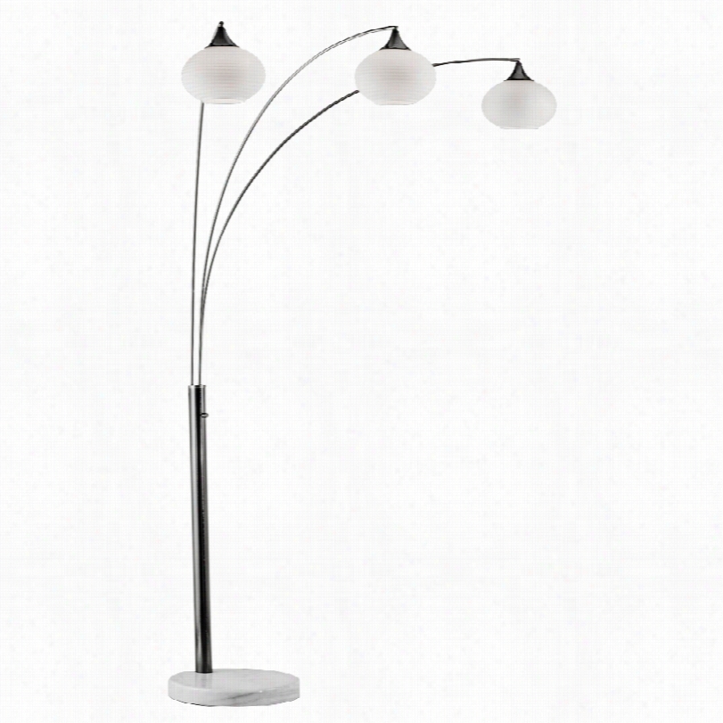 Contemporary Nova Genie Brushed Nickel Contemporary Arc Floor  Lamp