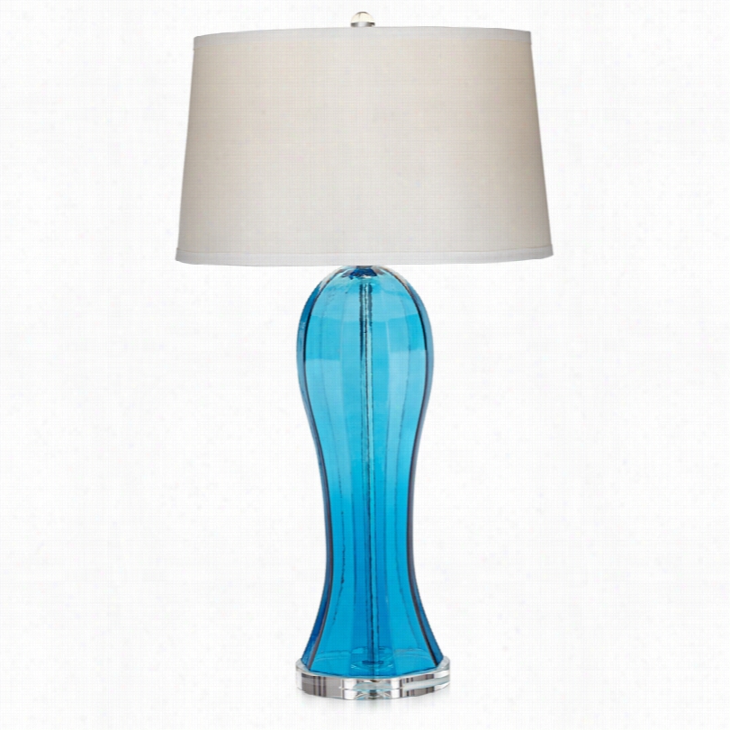 Cotnemporary Ocaan Terrace Lagoon Blue 32-inch-h Glass Table Lamp