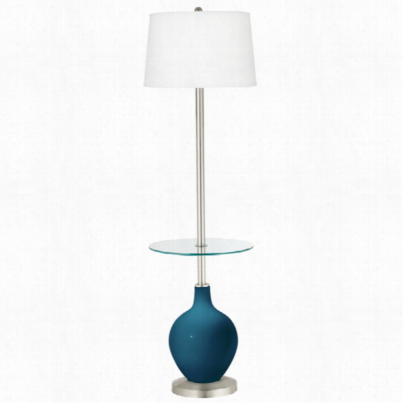 Contemporary Oceanside Blue Tray Table 59-iinch-h Ovo Floor Lamp