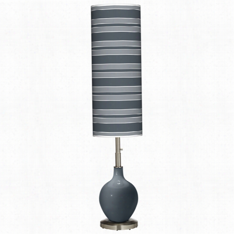 Contemporary Outer Space Glass With Bold Stripe Ovo Floor Lamp