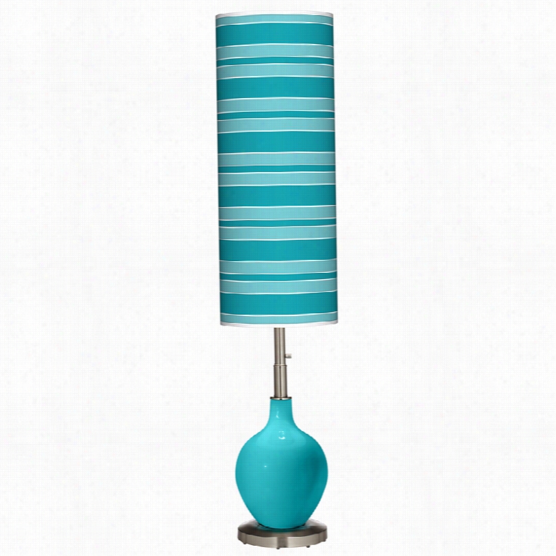 Contemporary Ovo Surfer Blue With Bold Stripe Hsade 60-inch-h Floor Lamp