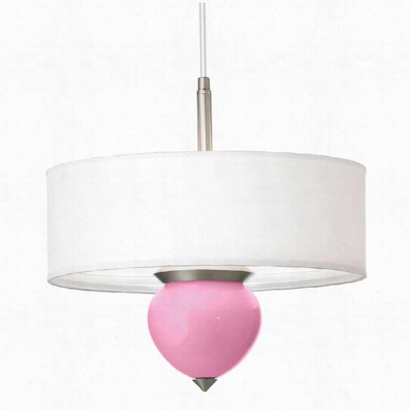 Coontemporary Pale Pink Cleo Glass 16-inch-w Pendant Chandelier