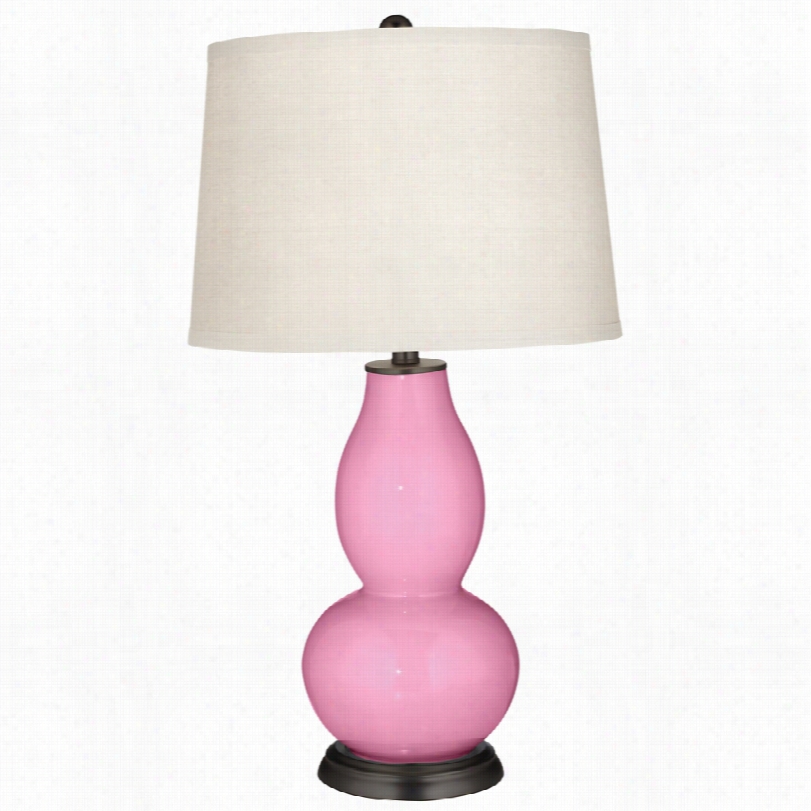 Contemporrary Pale Pink With White 2 1/2-inch-h Color Plus Table Lamp