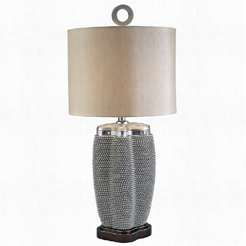 Contemporary Pearl Stone Beaded 32-inch-h Table Lamp