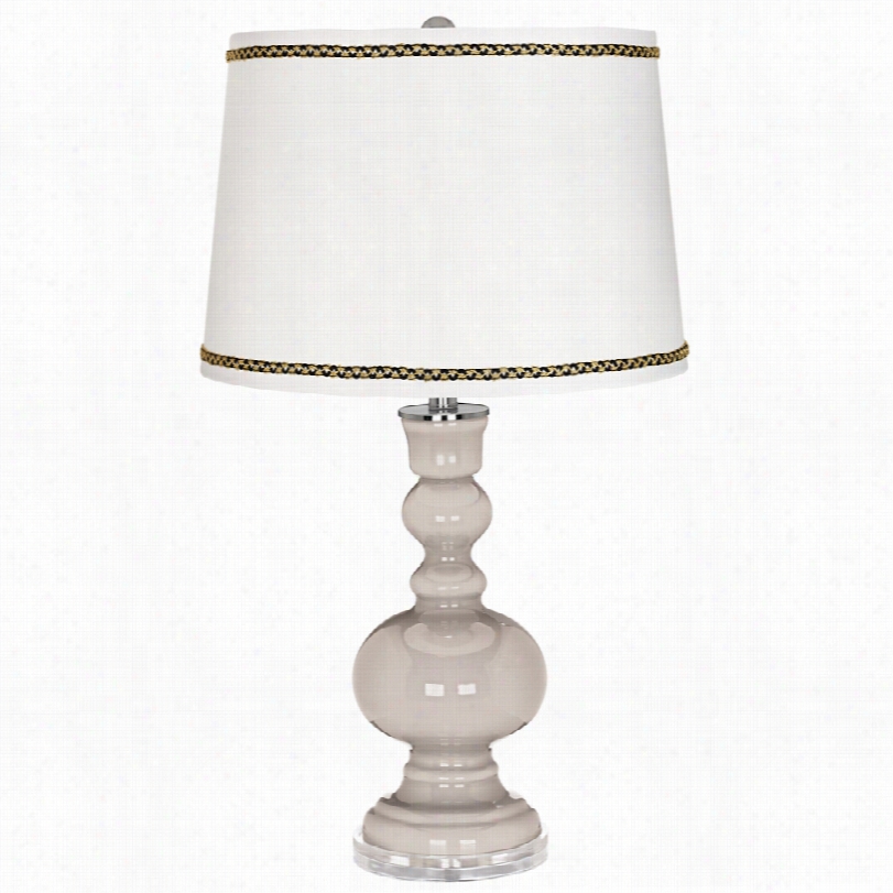 Contempoary Pediment Apotthecary Table Lamp With Ric-rac Trim