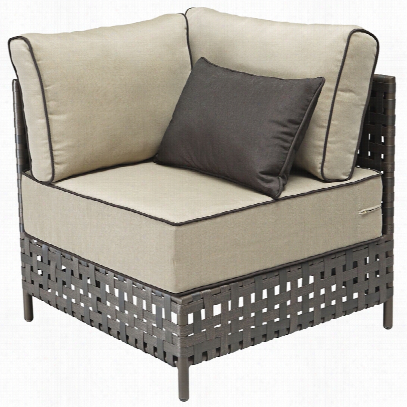 Contemporary Pinery Weathered Compose Zuo Outdoor Sectional Corner Chair