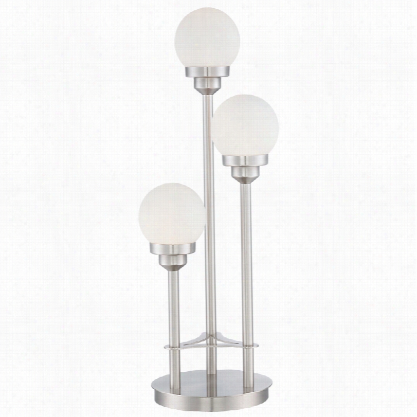 Contemporary Possini Euro Bridget Whitte Globe Metal 30-inch-h Table Lamp