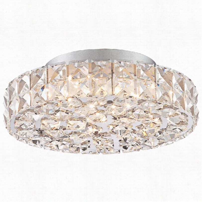 Contemporary Possiin Euro Chrome 11 3/4"" Wide Led Crystal Ceiling Light