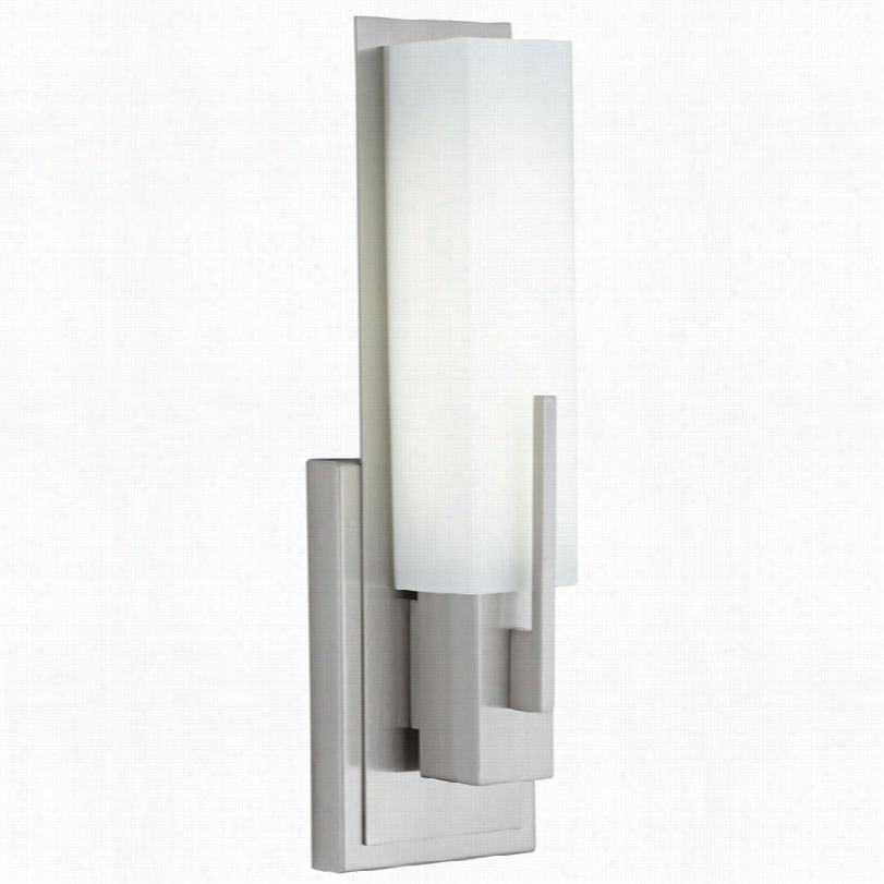 Contemporary Possini Euro Midtown Nickel With White Led Wall Sconce