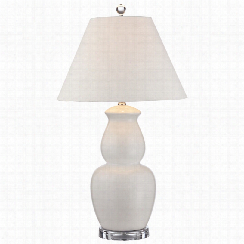 Contemporary Rohnda White Double Gourd 27 1/2-inch-h Ceramic Table Lamp