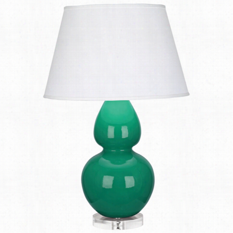 Contemporary Robert Abbey Emerald Ceramic And Silver 30-inch-h Table Lamp