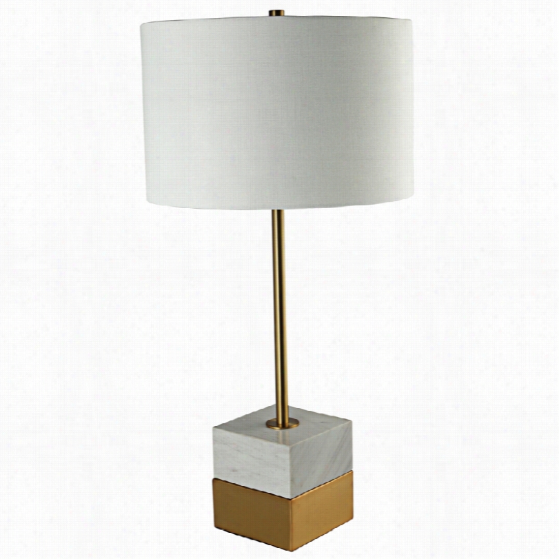 Contemporary Rocport Tall Marble And Brass 30-inch-h Qsuare Table Lamp