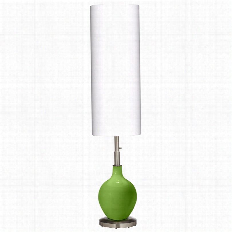 Contemporary Rosemary Green 13i-nch-w Shade  Ovo Floor Lamp