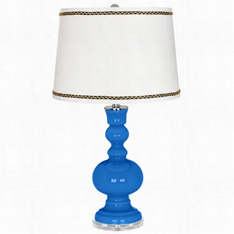 Contem Proa Ry Royal Blue Apothecary 30-inch-h Table Lamp With Ric-rac Trim