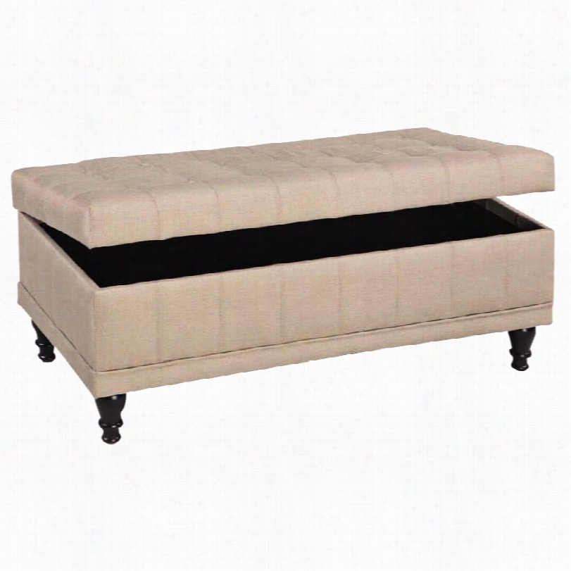 Contemporary Sanford Tufted Beige Fabrric 45-inch-w Storage Bench