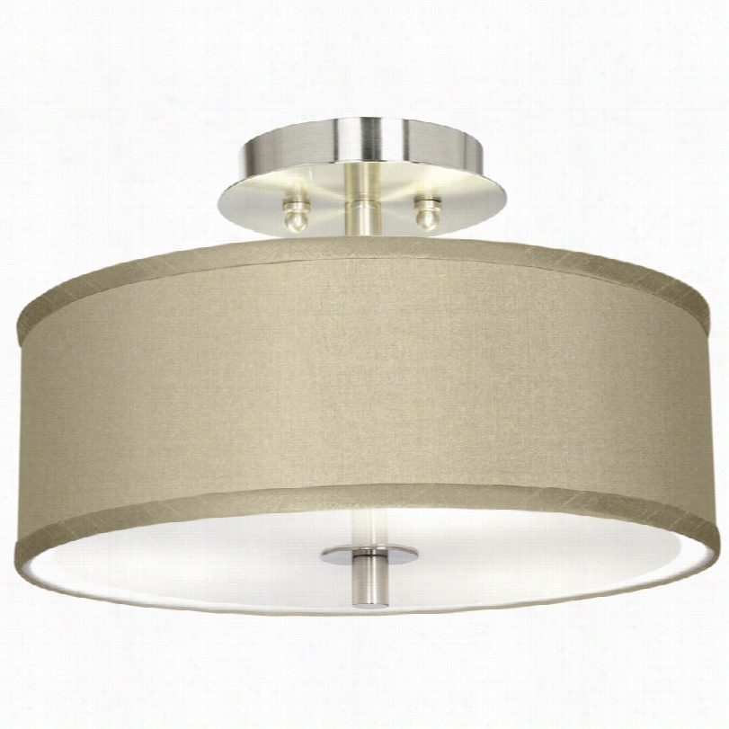 Cotnemporary Benne Textured Silk Shade Semi-flush Ceiling Light