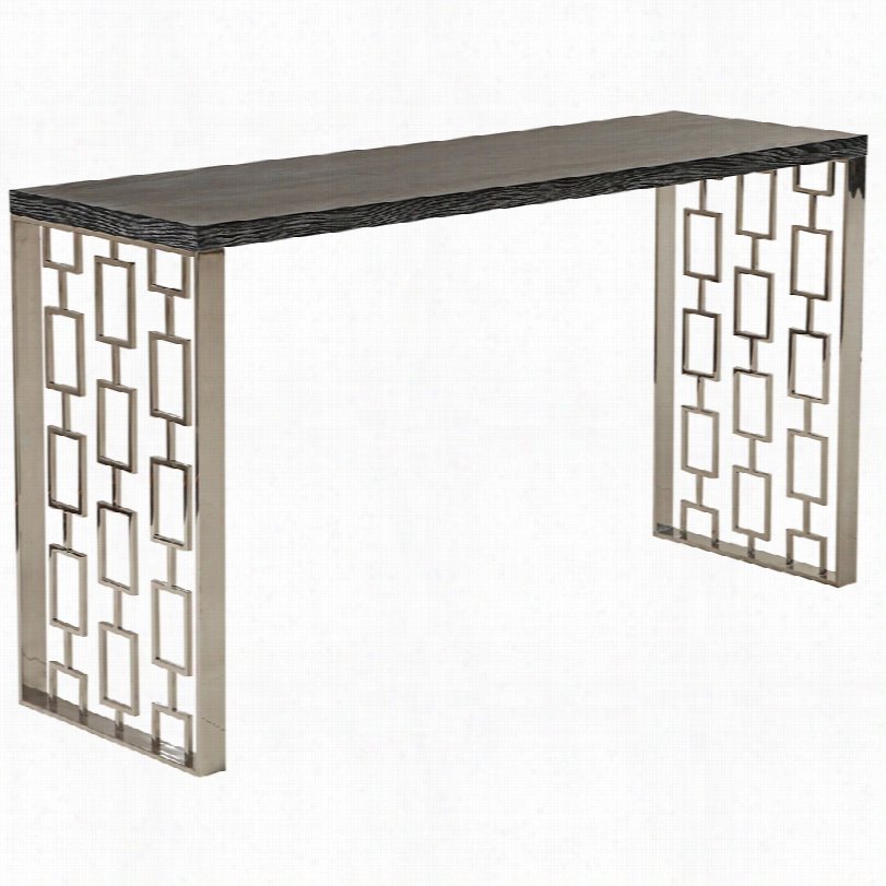 Contemporary Skyline Charcoal Staijless Steel Console Table