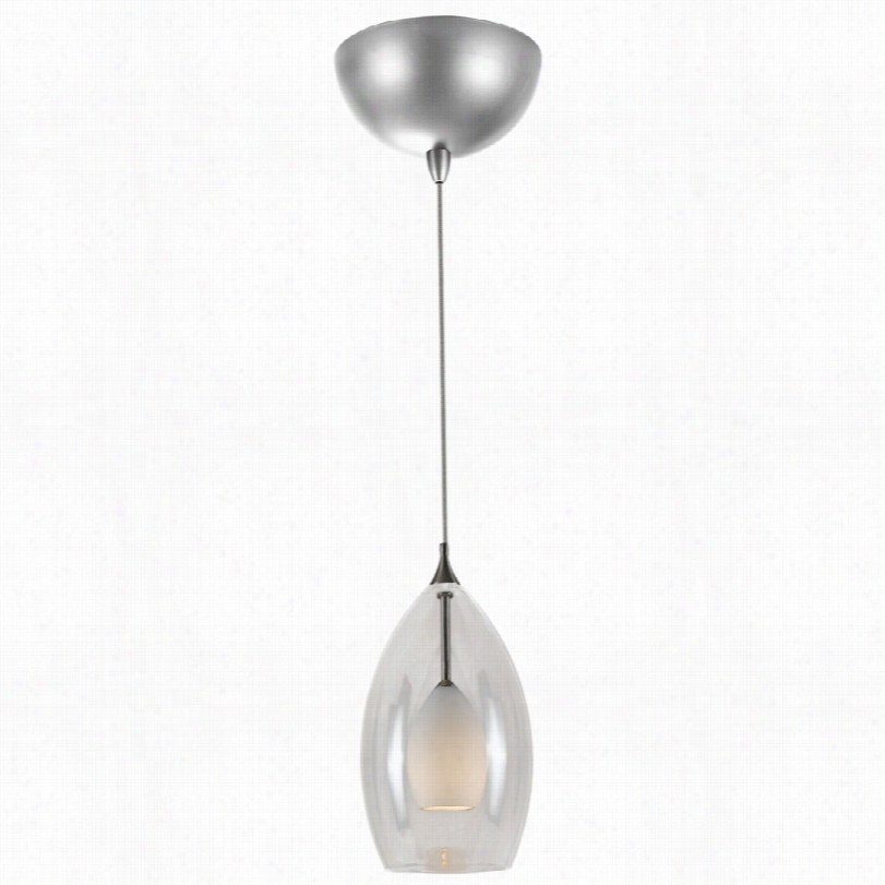 Contemporary Smoke And Frost Glass Modern Brushed Steel Mini Pendant