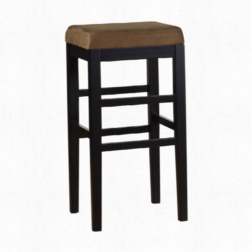 Contemporary Sonatw Brown With Black Wooo D 30-inch Stationary Bar Stool