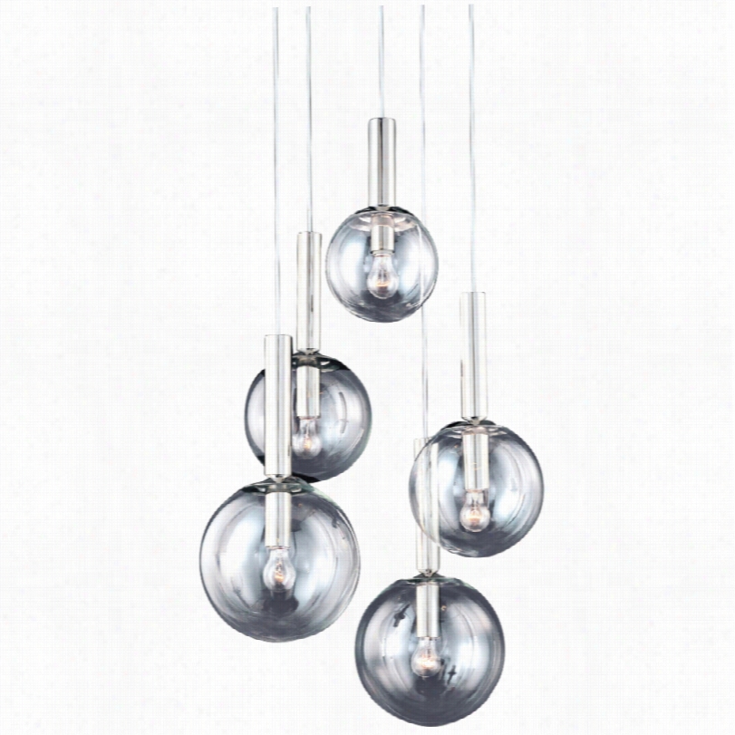 Coontemporary Sonneman Bubbles Contepmorary Polished Nickel Pendant