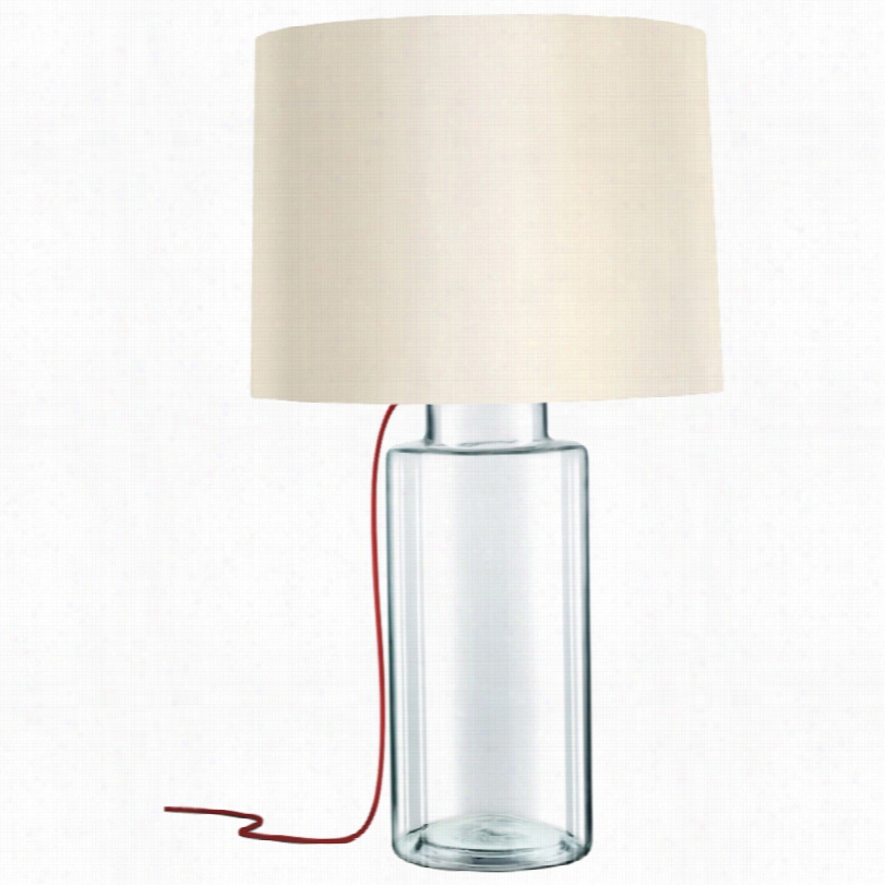 Contemporary Sonneman Vaso Red French Wirwd Clear Glass Modern Index Lamp