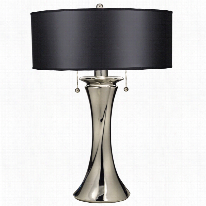 Contemporary Stiffell Polished Nickel And  Black 26-inch=h Table Lamp