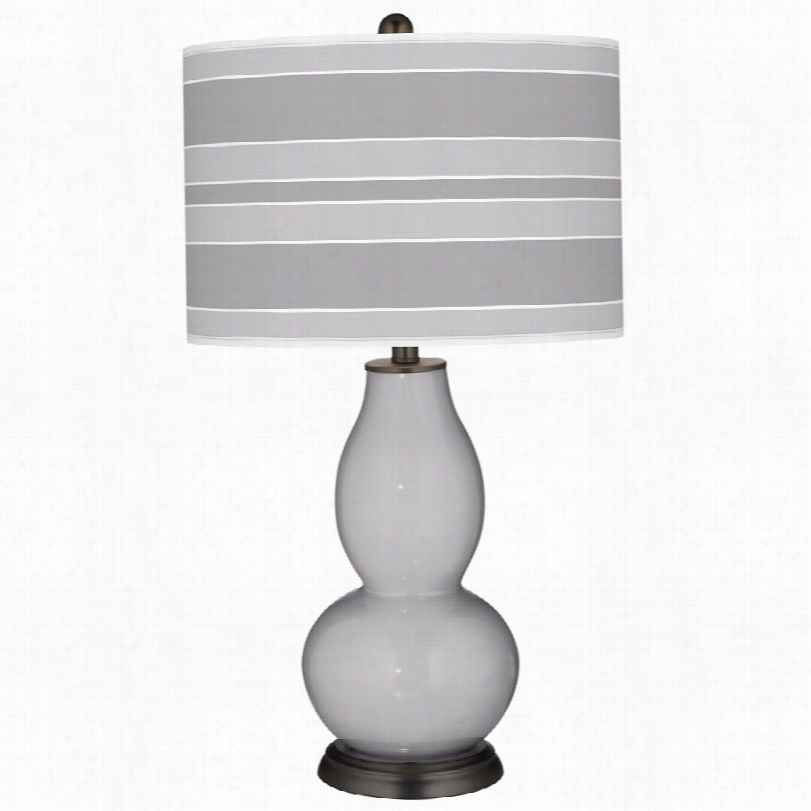 Contmeporary Swanky Gray Bold Stripe Pattern  Color Plus Table Lamp