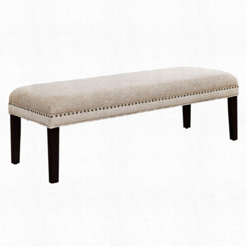 Confemporary Tammie Tan Manufactured Cloth Upholstered Bench