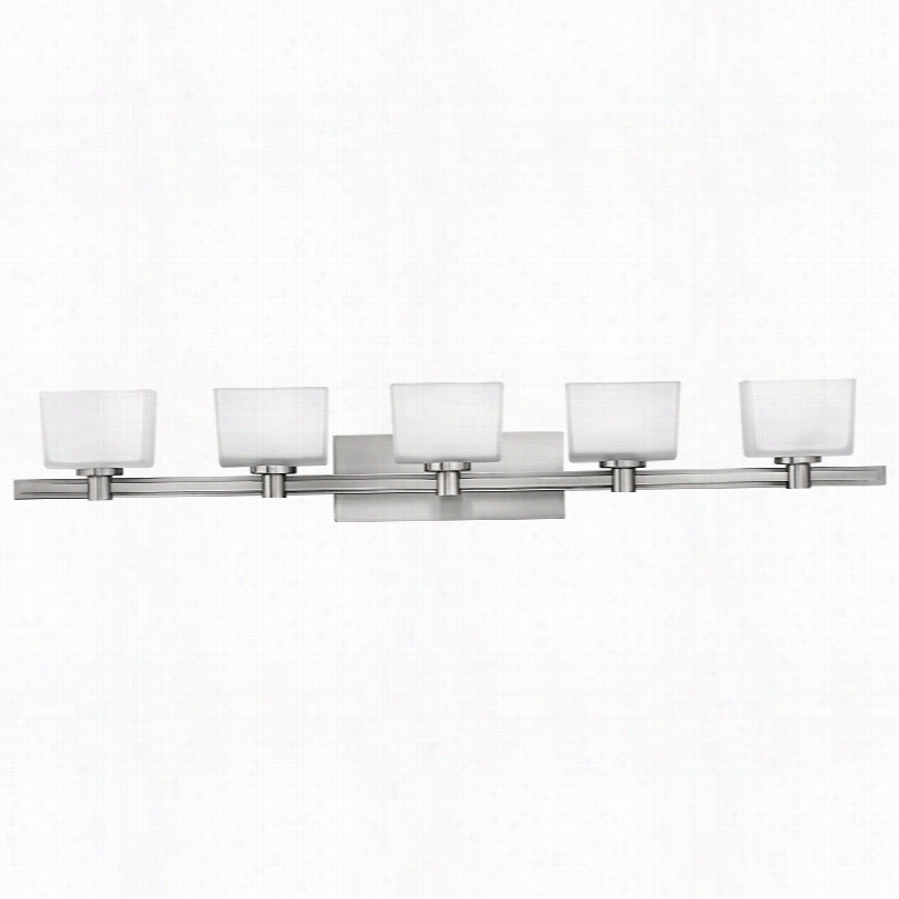 Contemporaary Taylor Contemporary Nickel With White Hinkpey Bathroom Light