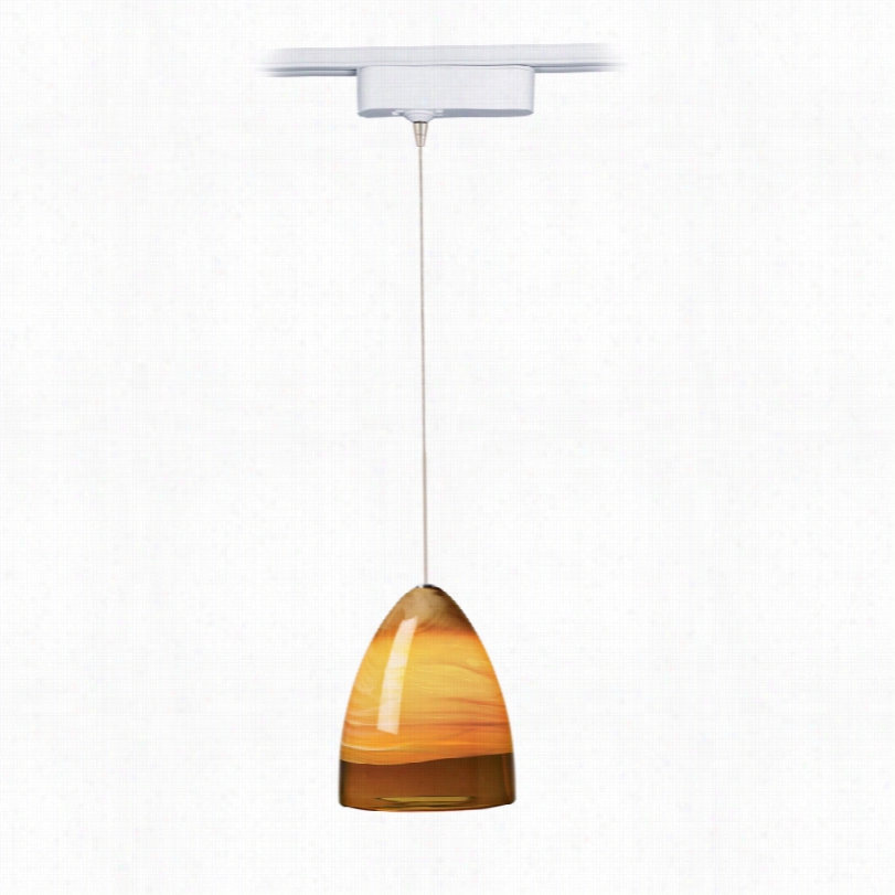 Contemporary Tech Nebbia Amber Glass Led Trackk Pendanr