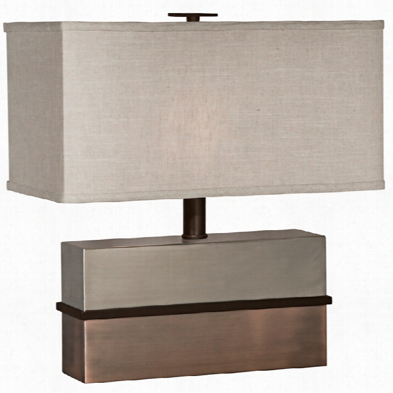 Contemporary Thumprints Capricorn Nickel And Brass  18-inch-h Table Lamp