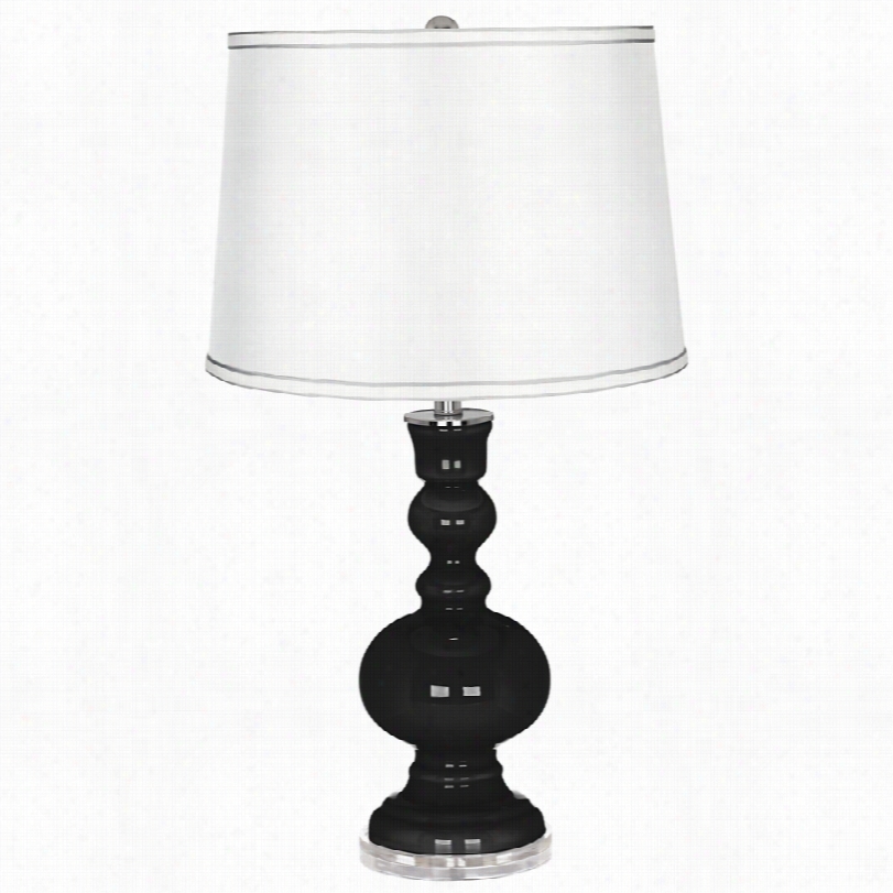 Contemporary Tricorn Black Ith Soft And Clear  Whute Shade Color Plus Table Lamp