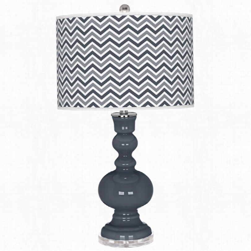 Contemporary Turbulence Narrow Zig Zag 30-inch-h Color Pl Su Table Lamp