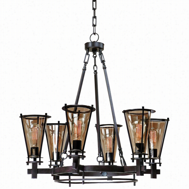 Contemporary Uttermost Frisco Rustic Black 32-inch-w Chandelier