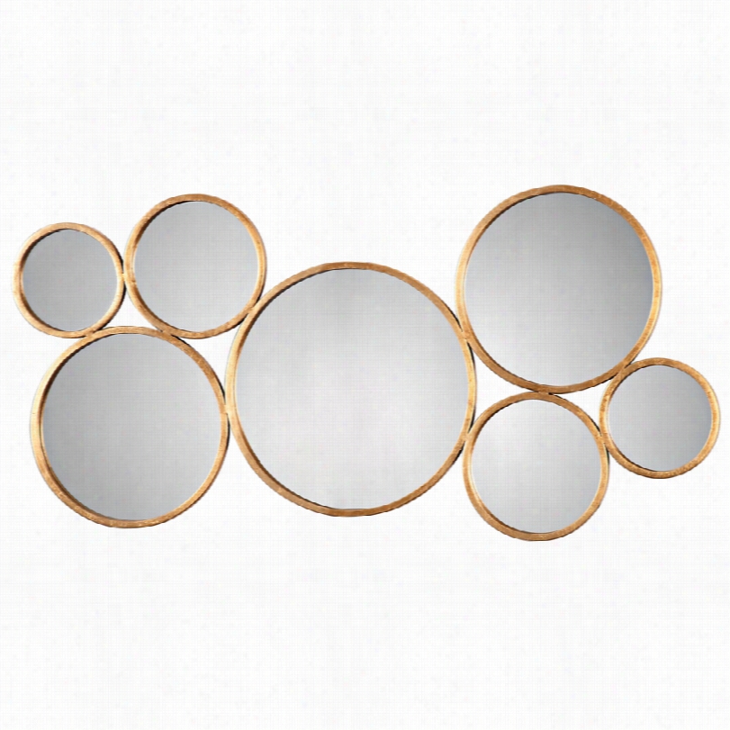 Contemporary Uttermost Kanna Gold Metal Wall Mirror- 48 3//4x23 3/4