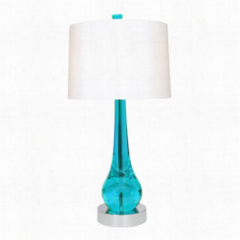 Contemporarry Van Teal Charming Turquois And Chrome 33-inch-h Table Lamp