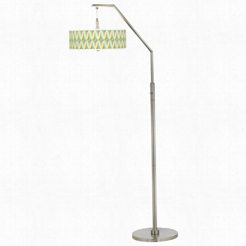 Contemporary Vernaculis I Modern Giclee Shade Arc Floor Lamp