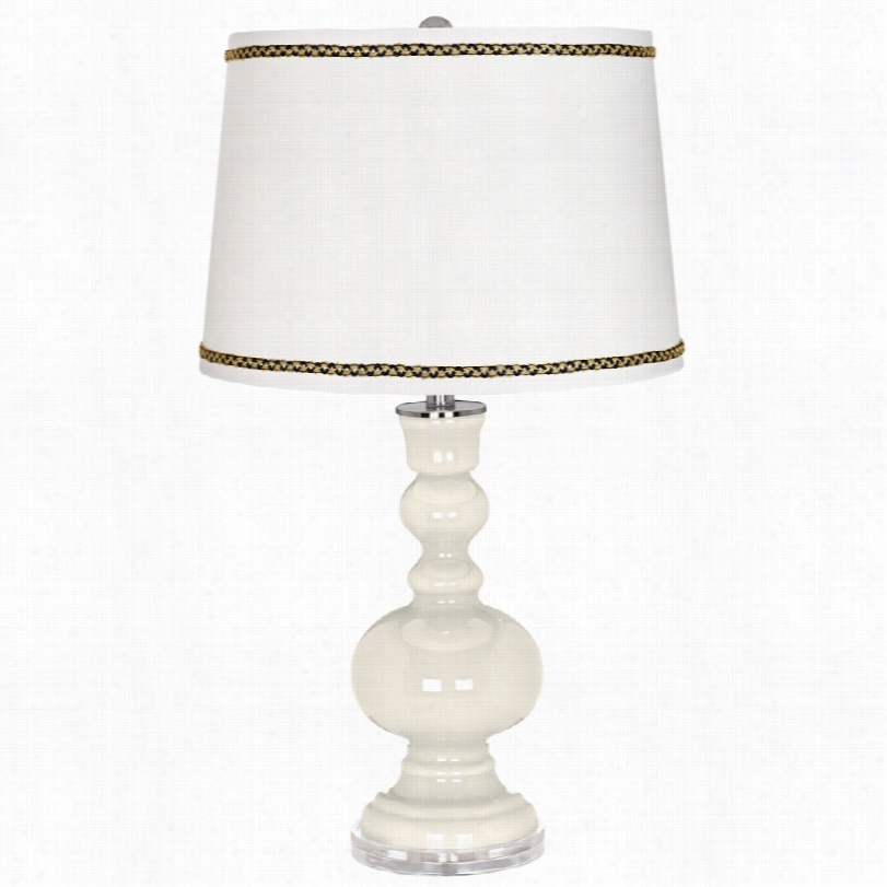Contemporary West Highland White Apothecary Table Lamp With Ric-rac Trim