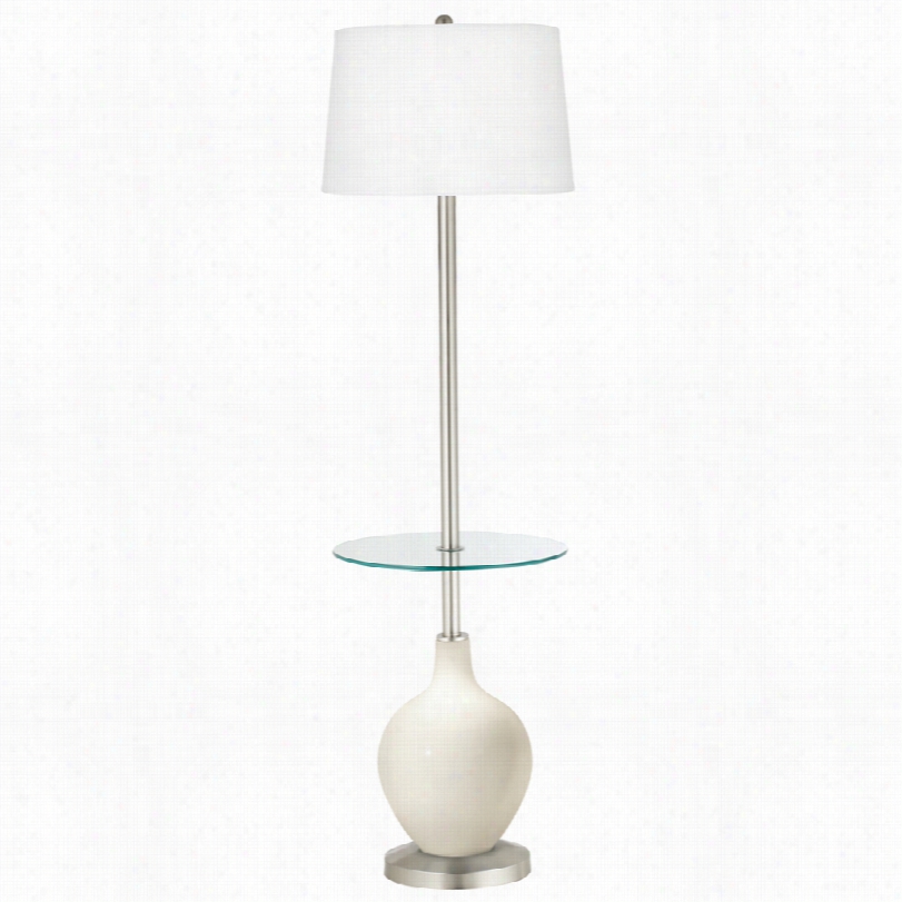Contemporary West Highland White Tray Tabl E59-inch-h Ovo Floor Lamp