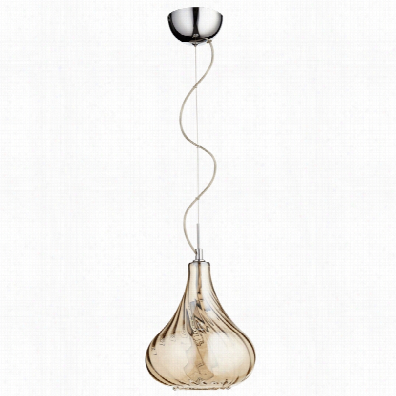 Contemporary Winding Cognac Glass 9-inch-w Mini Pendant