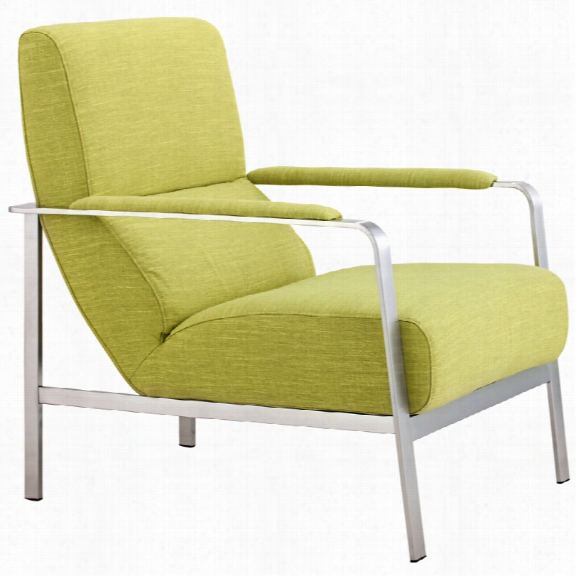 Contemporary Zzuo Jonkoping Lime Green Stainless Steel Arm Chair
