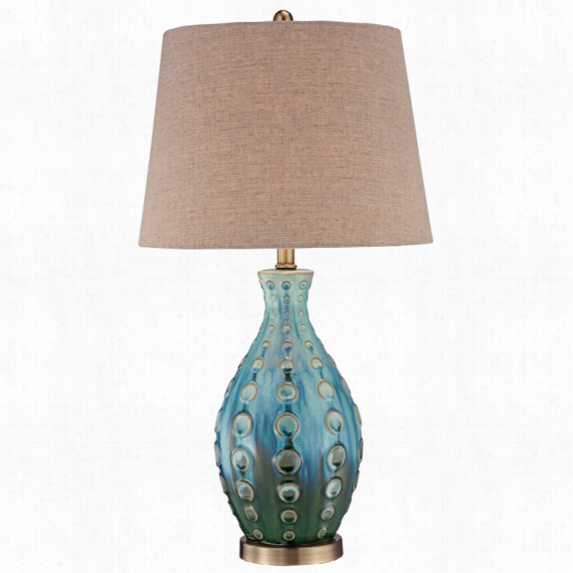 Country Cottage Teal With Tan Shade Vase 26 1/2-inch-h Able Lamp