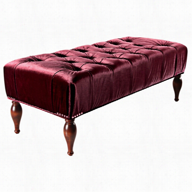 Traditional Je Nnifer Tayolr La  Rosa Red Velvet Upholstered Bench