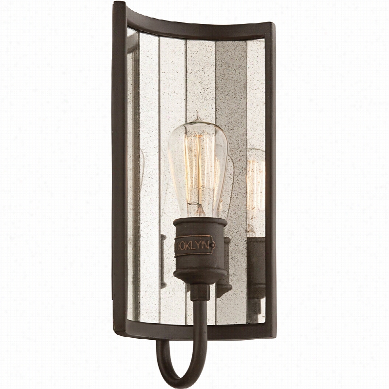 Transitional Brooklyn 14 1/4"" High Brooklyn Bronz E Wall Sconce