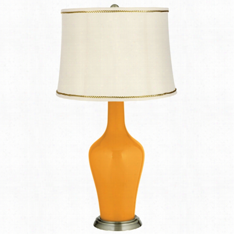 Transitional Carnival Anya With President's Braid Trim Table Lamp