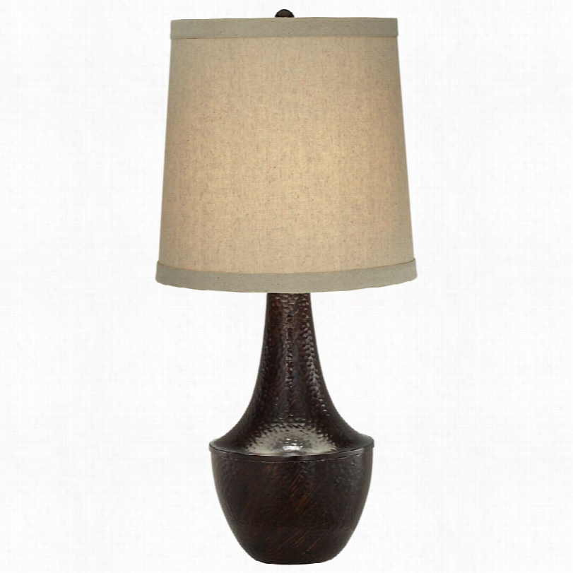 Transitional Fausto Hammered Bronze Gourd 30-inch-h Table Lamp