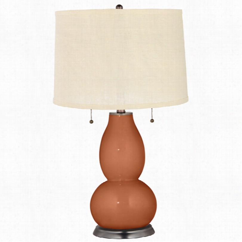 Transitional Fawn Brown Cream Burlap Fulton Adjustable Table Lamp