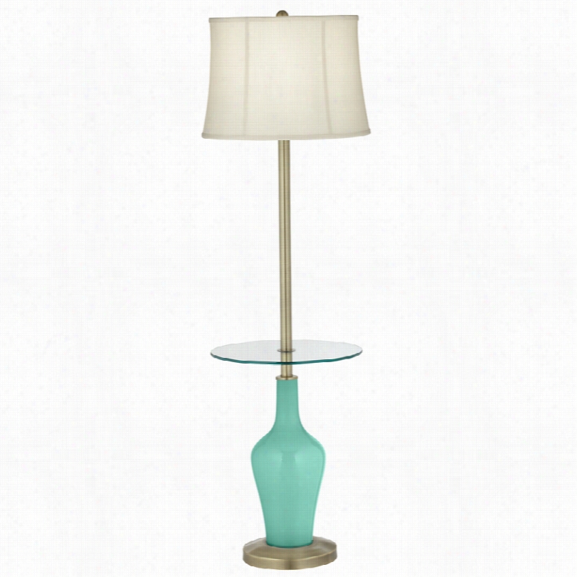 Transitinoal Larch Mere Ayna Green Base Floor Lamp